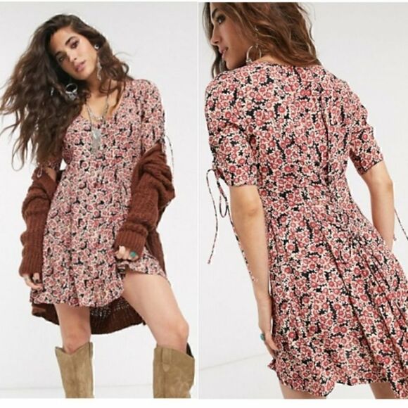 NEW $128 Free People Laced Up Mini Dress Large - Picture 8 of 16